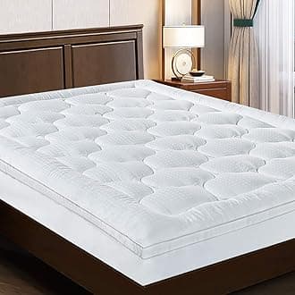 EASELAND Twin XL Mattress Topper Pillow Top Mattress Cover Quilted Fitted Mattress Protector Cotton Top 8-21" Deep Pocket Extra Thick Mattress Pad (39x80 Inches, White)