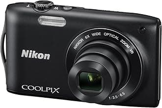 Nikon Coolpix S3300 Digital Camera - Black (16MP, 6x Optical Zoom) 2.7 inch LCD (Renewed)