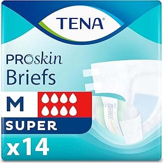 TENA Incontinence Briefs, Super, Medium 14 ea