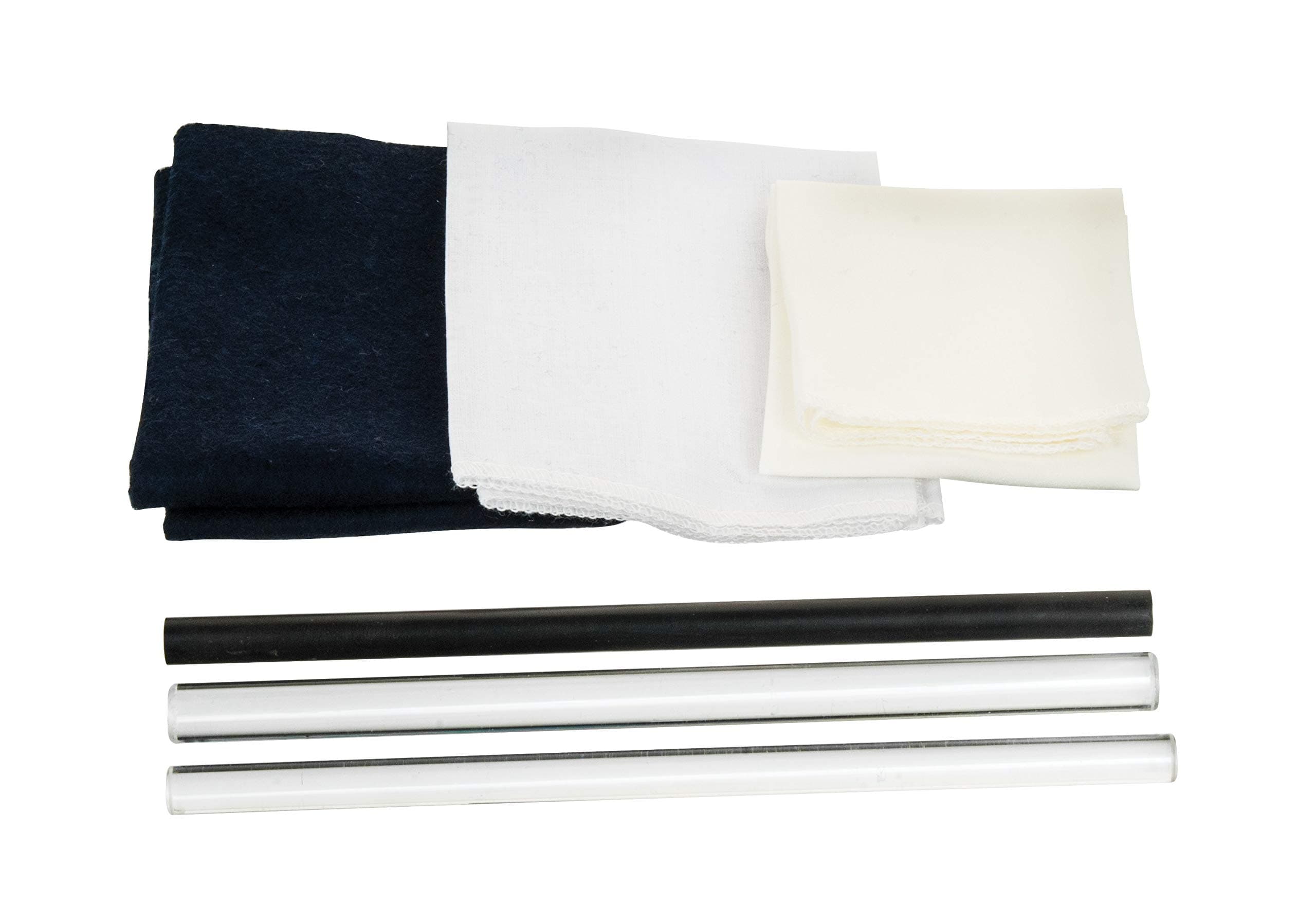 EISCO Electrostatic Friction Rod Kit : 3 Cloths, 3 Rods