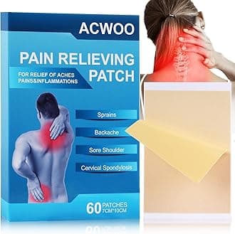 ACWOO Pain Relief Patches, 60PCS Back & Shoulder Pain Relief Patch, Arthritis Herbal Pain Relief Patch for Back Knee Neck Shoulder Muscle Soreness, Warming Meridians Plaster