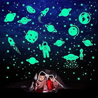 260 PCS Glow in The Dark Stars, Glowing Stars for Ceiling, Star Wall Decals Solar System Space Galaxy Planets Wall Stickers for Kids, Girls Boys Room Decorations for Bedroom