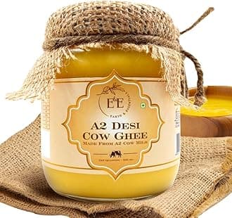 Earth and Essentials A2 Bilona Desi Cow Ghee (500ml) - 100% Pure & Healthy Farm Fresh Gir Cow Ghee | Rich in Nutrients & Antioxidant I Lab Tested I Boost Immunity, Easy to Digest, Lowers Cholesterol