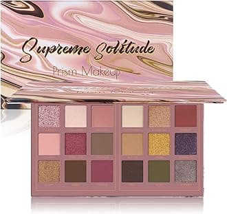 Prism Makeup Matte Eyeshadow Palette Pro 18 Colors Pigmented Shimmer Glitter Eye Shadow Palette, Blendable Long Lasting Waterproof Makeup Cosmetics Halloween Makeup Kit (04# Solitude)