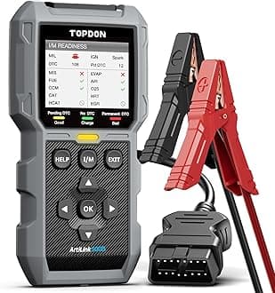 AL500B OBD2 Scanner Battery Tester 2 in 1 Code Reader, Full OBDII Diagnosis, 12V Battery Tests & 12V/24V Cranking Tests, Charging Tests, Scan Tool, Car Diagnostic Tool for All OBDII Cars