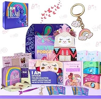 Modern Style First Period Kit for Girls 9-10-12: Celebration Starter | School Essentials | Teen Tween PreTeen - Welcomes, Educates, Empowers, Connects - Welcome to Womanhood (Alpaca)