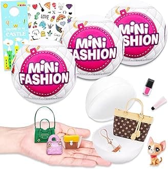 5 Surprise Mini Brands Fashion Mystery Set - 3 Pack Series 1 Toys Bundle With Tattoos, More |