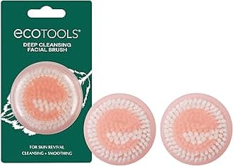 EcoTools Mini Facial Cleansing Brush, Infused with Citrus, Boosts Collagen, Safe for Sensitive Skin, Exfoliates & Clean Pores, Travel Sized, Ecofriendly, Vegan & Cruelty-Free, 1 Count