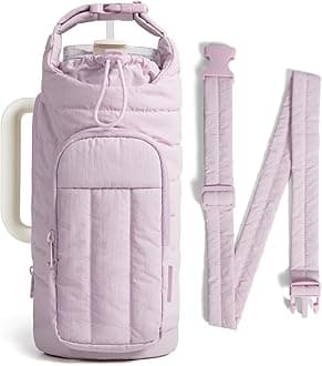 BAGSMART Water Bottle Holder Bag with Strap, 40/32 oz Crossbody Bag Gym Accessories, Sling Purses for Women