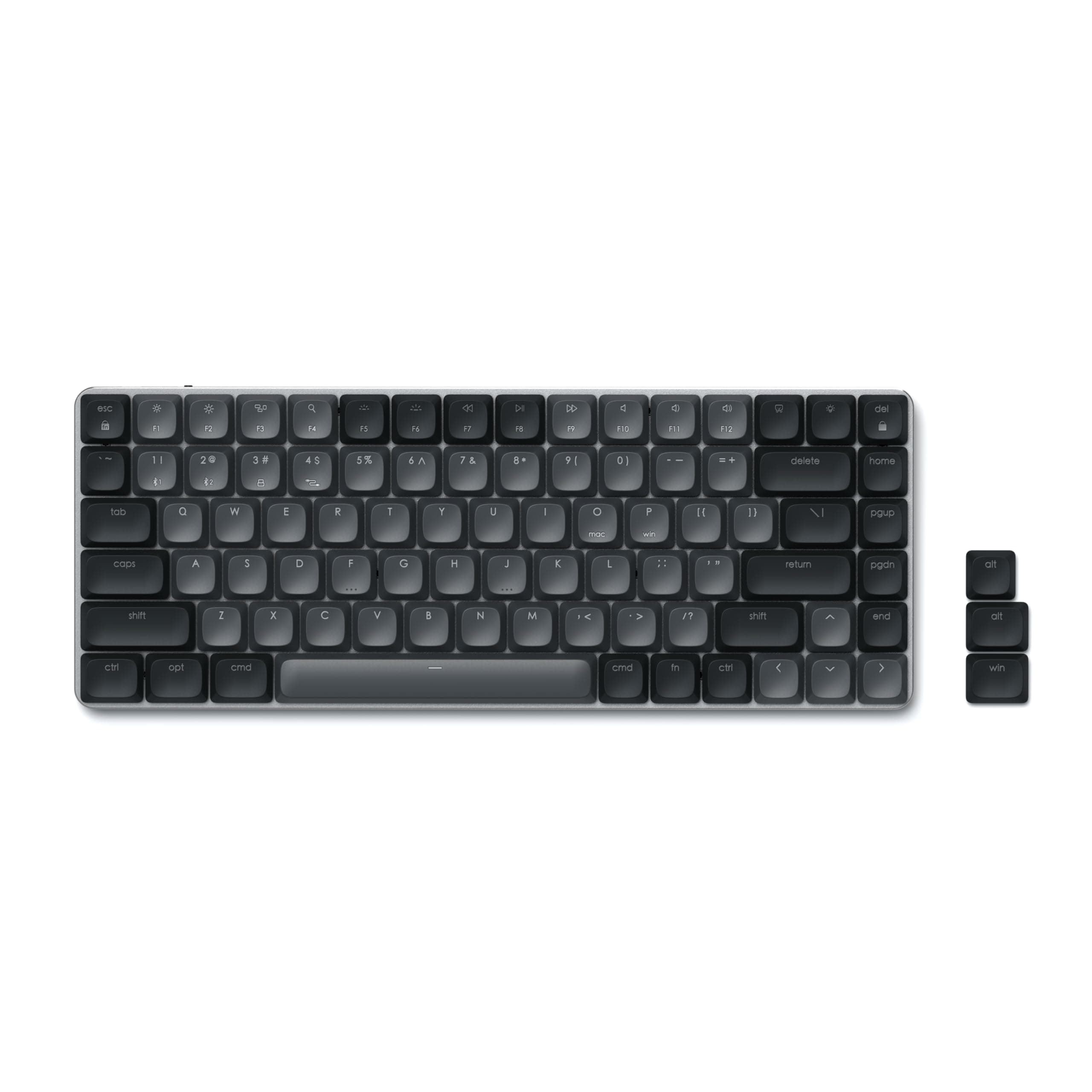 Satechi SM1 75% Mechanical Keyboard, LED Backlit Bluetooth Keyboard, 84 Keys Compact Wireless Keyboard, Gaming Keyboard for Mac and Windows - Dark Gray/Gray