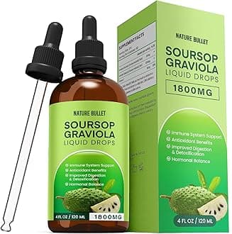Soursop Bitters Liquid Organic Extract: Soursop Graviola Liquid Drop for Cell Support & Regeneration Immune System and Gut Health 120 ML