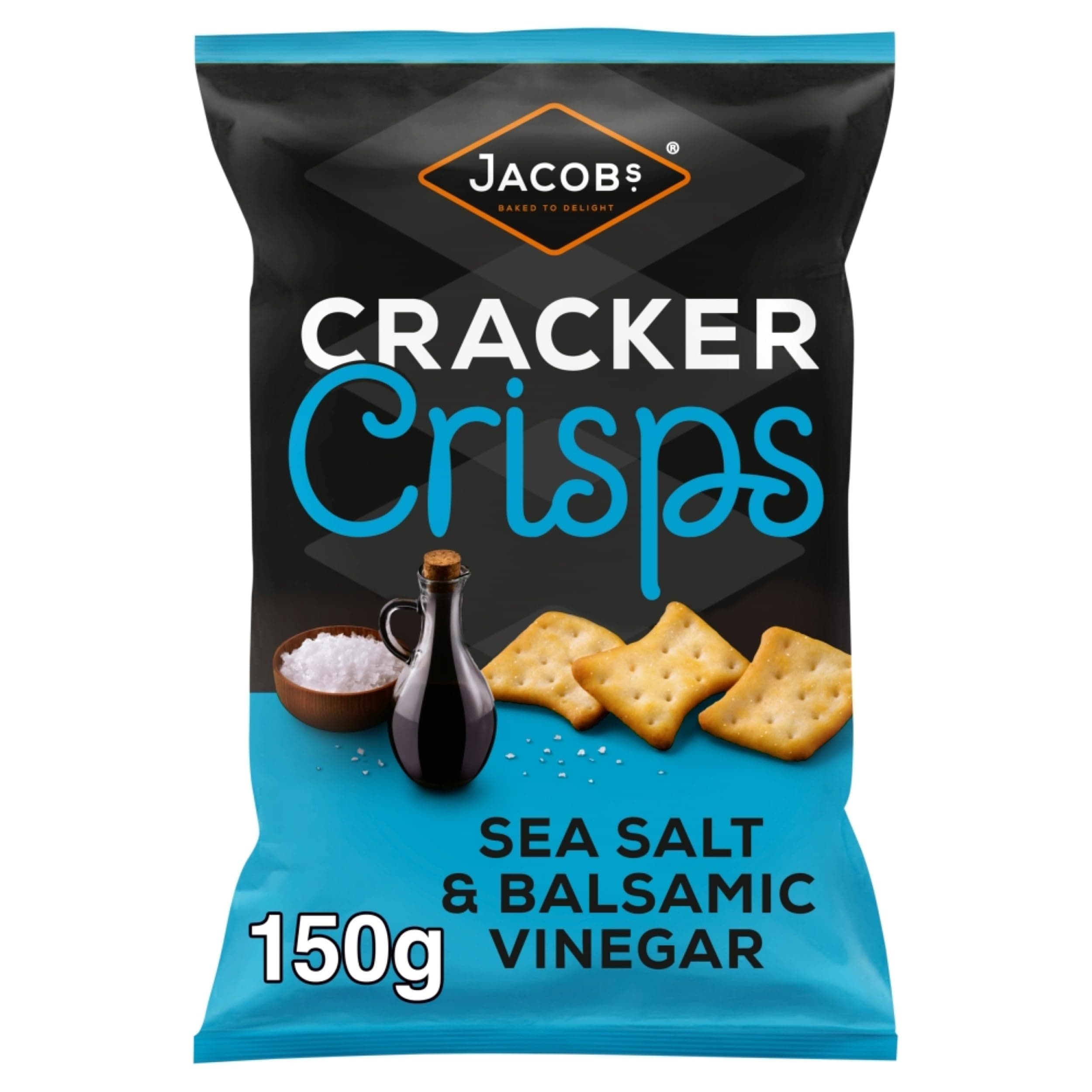 Cracker Crisps Salt and Balsamic Sharing Bag, 150 g (Pack of 1)