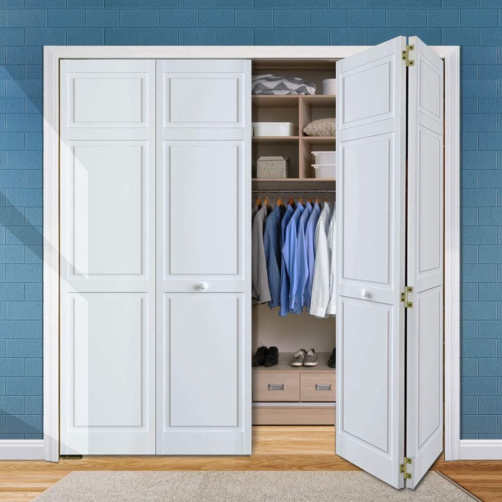 Kimberly Bay Closet Door, Bi-fold, 6-Panel Style Primed, White