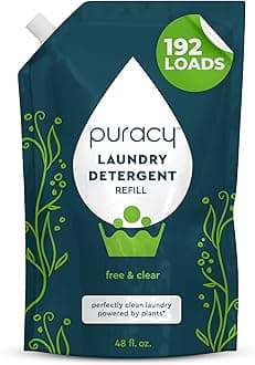 - Laundry Detergent Refill - Enzyme-Powered Liquid Detergent Concentrate, Natural Laundry Detergent Seen on TikTok, Non-Toxic (Free & Clear, 48 fl oz, 192 Loads)