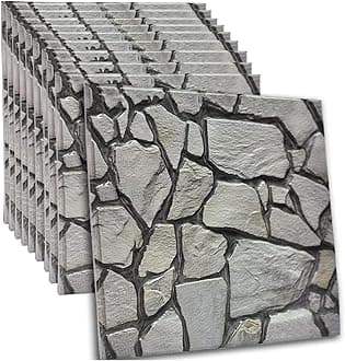 3D Wall Panels,3D Wallpaper Peel and Stick,3D Self-Adhesive Wall Panel,Waterproof Decorative Games Rooms, Offices, Hotels, Living Rooms, bedrooms. Decoration 30x30cm(10pcs/Pack)(Grey)
