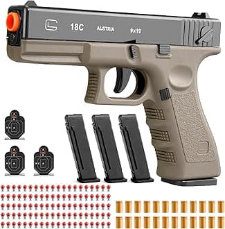 Soft Bullet Toy Gun - Semi-Automatic Handgun with Shell Ejection and Auto Rebound,Gun Toy for Teen Boys,Tactical Target Shooting Game