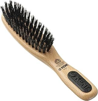 PF10 Natural Boar Bristle Brush - Hair Straightening, Styling and Smoothing for Short to Medium Length Hair, Travel-Friendly