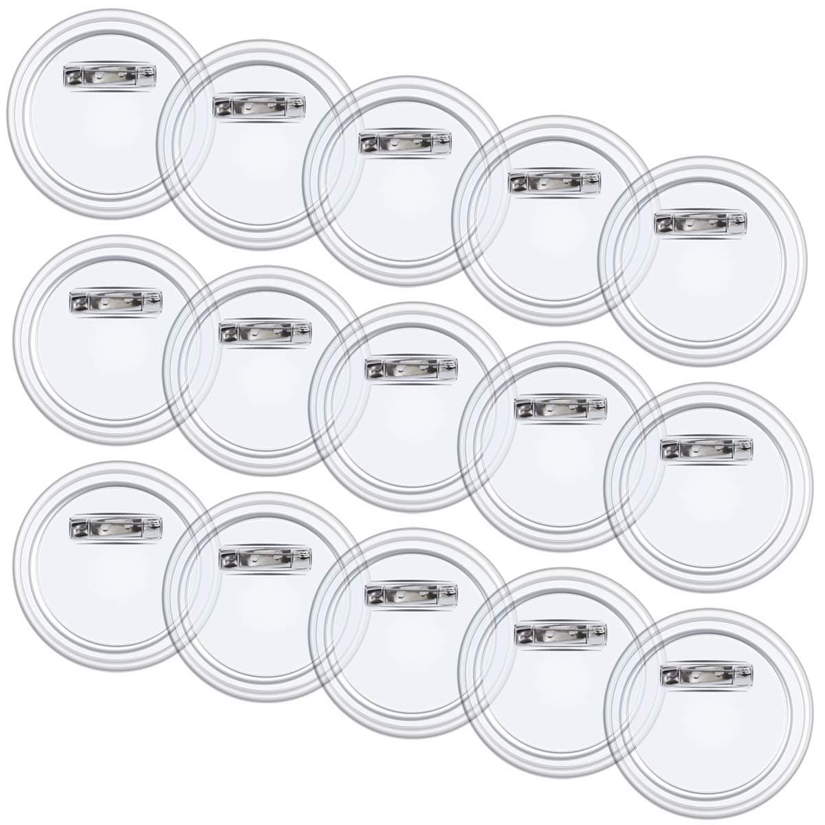 55 Pack Acrylic Design Button Badge, Clear Button Pin Badges Kit for DIY Craft Supplies, 1.8 Inch
