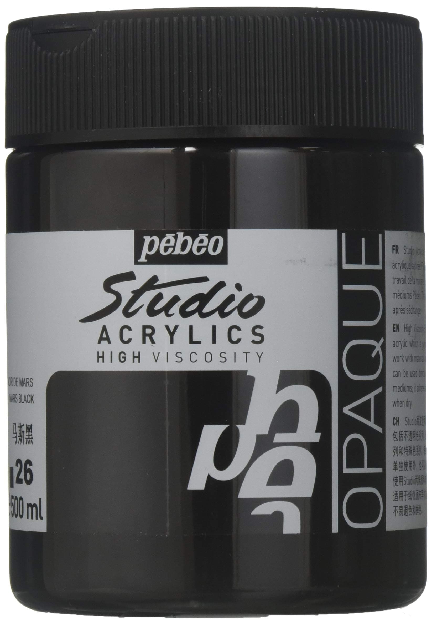 500ml Paint, 500 ml Jars, Mars Black
