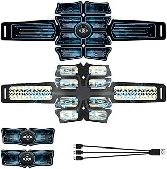 Arabest Abs Stimulator - EMS Muscle Stimulator, USB Rechargeable Abs Workout Equipment for Abdomen, Arm and Leg, Portable Abs Trainer for Men and Women with 6 Modes 10 Levels of Intensity