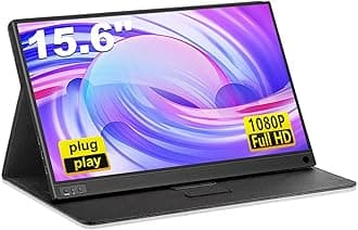 Portable Monitor 15.6 Inch Full HD 1080P Portable Screen IPS HDR USB C Laptop Monitor HDMI Gaming Monitor Second Monitor for Laptop PC Phone Xbox PS4/5 Switch with Smart Cover