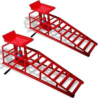 Heavy Duty Car Ramps,5T Auto Car Truck Service Ramps Lifts, Garage Car Lift Hydraulic Ramps,Automotive Hydraulic Lift Repair Frame Lift Red