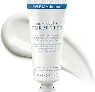 Ceramide Cream with Vitamin C E + Ferulic Acid | Barrier Repair Moisturizer for Face; Dermatologist Formulated Fragrance Free Age Fighting Face Cream for Sensitive Skin - 55 ml