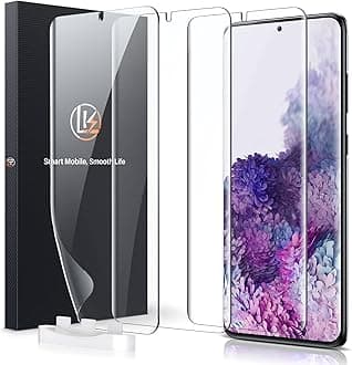 LK 3 Pack for Samsung Galaxy S20 Plus Screen Protector [Not Glass] New Version for Support Fingerprint Unlock Bubble Free, with Easy Installation Tool, 3D Curved Max Coverage for S20 Plus 6.7-inch