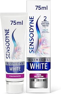 Clinical White Sensitive Teeth Whitening Toothpaste, Stain Protector, Extra Fresh, 75ml
