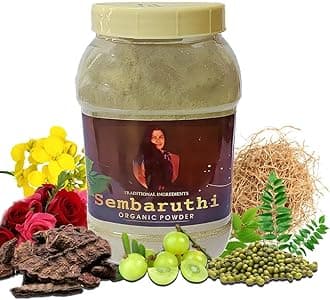 Sembaruthi Shikakai Organic Hairwash Powder (500g) – Goodness of Bhringraj, Amla, Hibiscus, Avarampoo for Hair suits Men, Women | Paraben Free | Traditional method