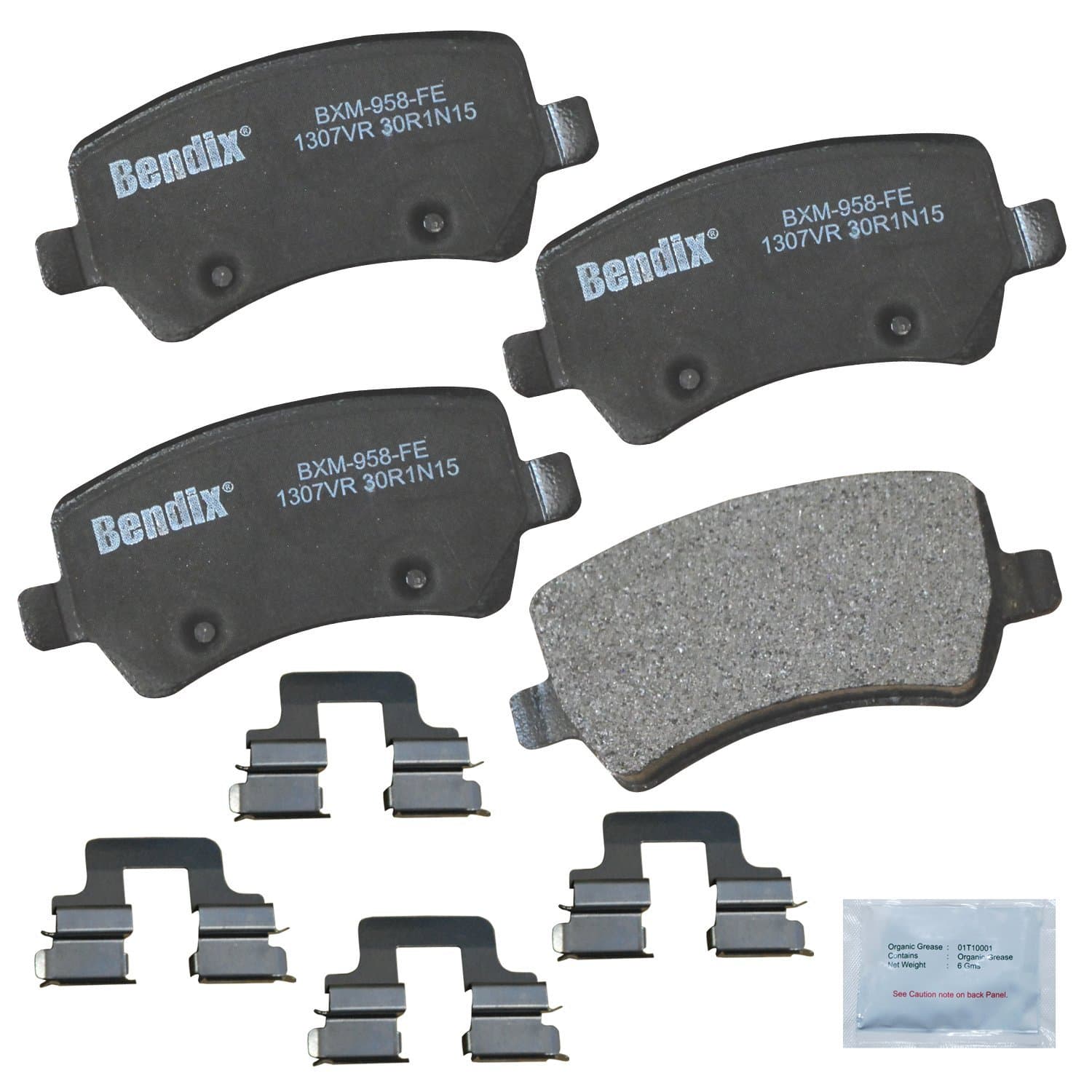 Bendix Priority1 CFM1307VR Semi-Metallic Rear Brake Pads for Select Models Land Rover LR2, Range Evoque, Volvo S60, S60 Cross Country, S80, V40, V40 V60, V60 V70, V90 XC60, XC70