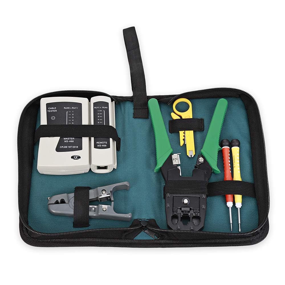 6 in 1 Network Maintenance Computer Repair Tool, Professional Network Installation Tool Kits, Network Cable Repair Tool Bag Kit