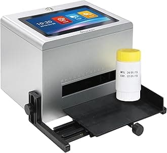 Phezer Automatic Continuous Inkjet Coding Machine for Small Business with Original Quick-Drying Ink Cartridge, Intelligent Printer for Production Date/Time/Barcode/QR Code/Logo (5-Inch Touch Screen)
