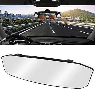12''x3.5'' Large Rear View Mirror, Anti Glare Panoramic Wide Angle Rearview Mirror, Universal Interior Clip On Rear View Mirror for Car SUV Trucks