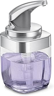 simplehuman Square Push Pump Soap Dispenser, Brushed Nickel, 15 fl. Oz,BT1081