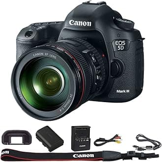 EOS 5D Mark III 22.3 MP Full Frame CMOS Digital SLR Camera with EF 24-105mm f/4 L is USM Lens Black