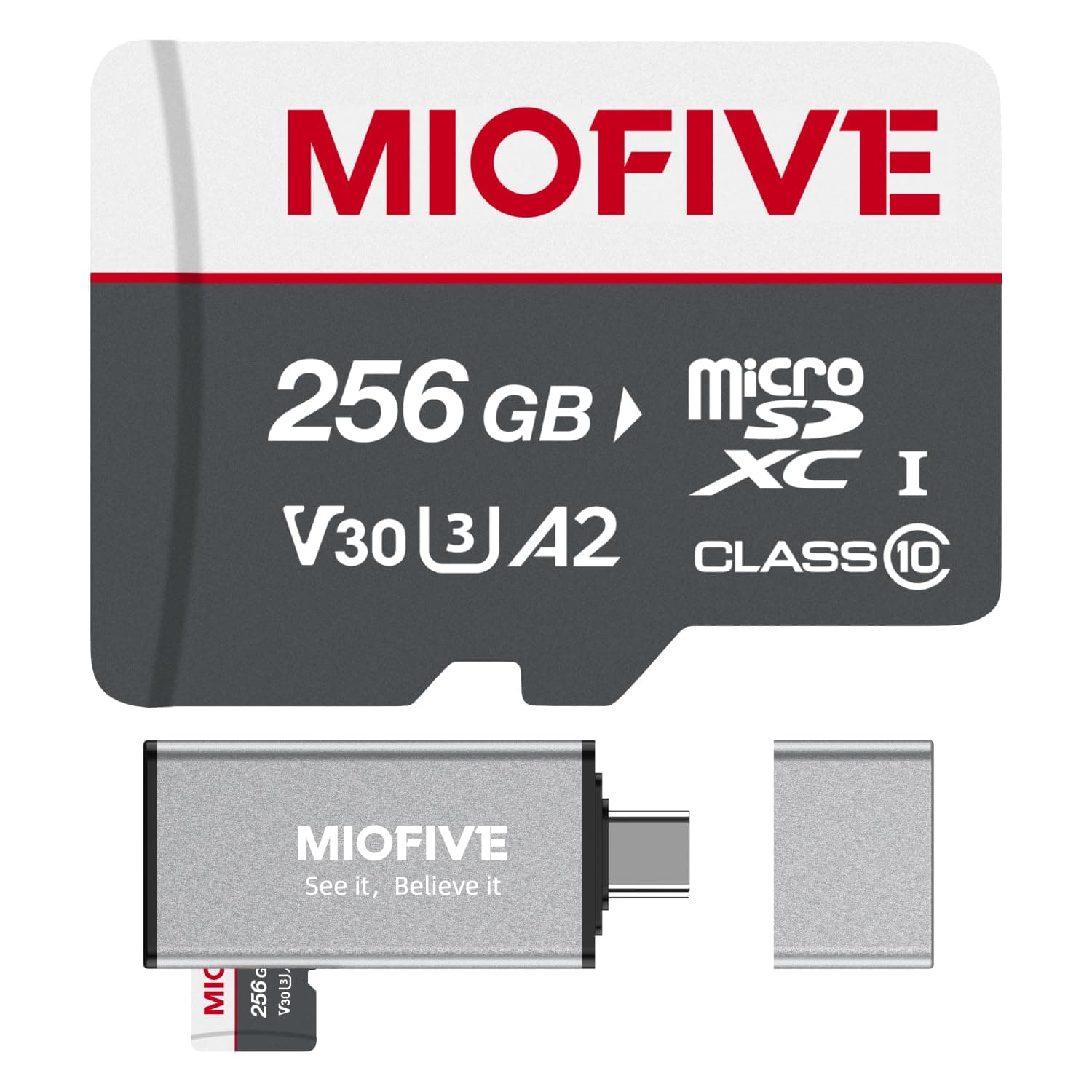 Memory Card - Ultimate Micro SD Card with USB 3.0 Type-C Card Reader 170MB/s, C10, U3, A2, V30, 4K for Dash Cams, Android Smartphones, Tablets, and Gaming Devices (256GB)