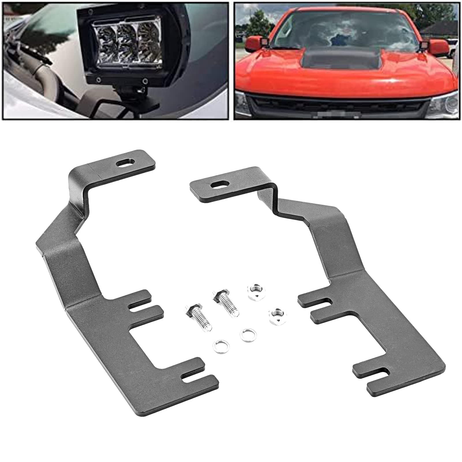 Dasen Upper Hood LED Light Pod Mount Brackets Compatible with Chevy Colorado 2015-2022, Fit GMC Canyon 2015-2022
