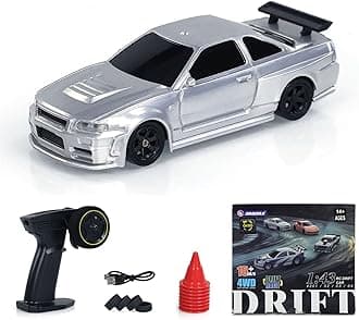 1/43 Ready to Run Race Car Gyro Drift Car 4WD Traffic Cones Mini Model