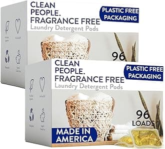 Clean People Laundry Washing Capsules - Recyclable Packaging, Hypoallergenic, Stain Fighting - Ultra Concentrated, Laundry Soap - Fragrance Free, 192 Pack