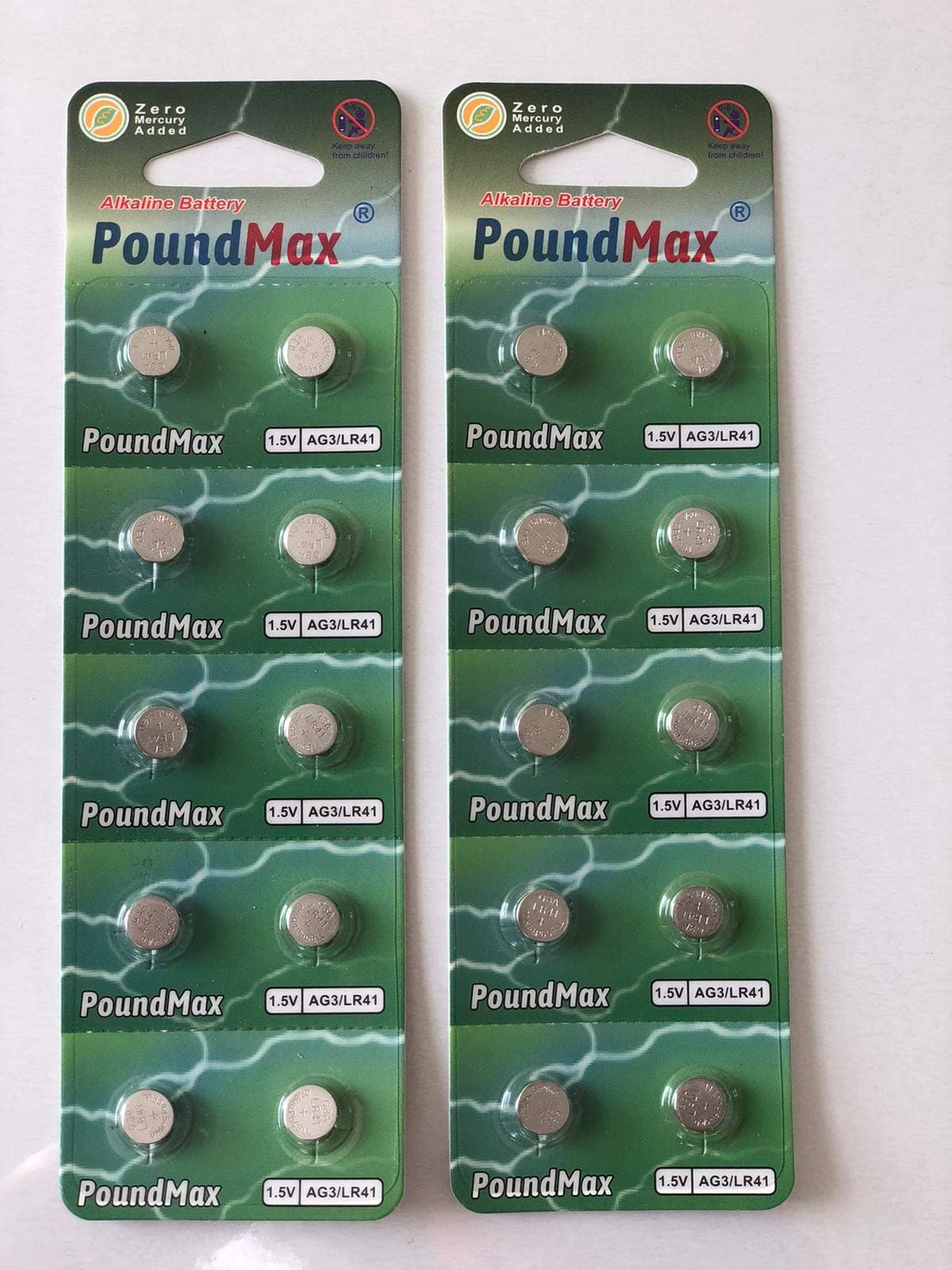 PoundMax® 20 x AG3 LR41 1.5V Alkaline Button Cell Battery