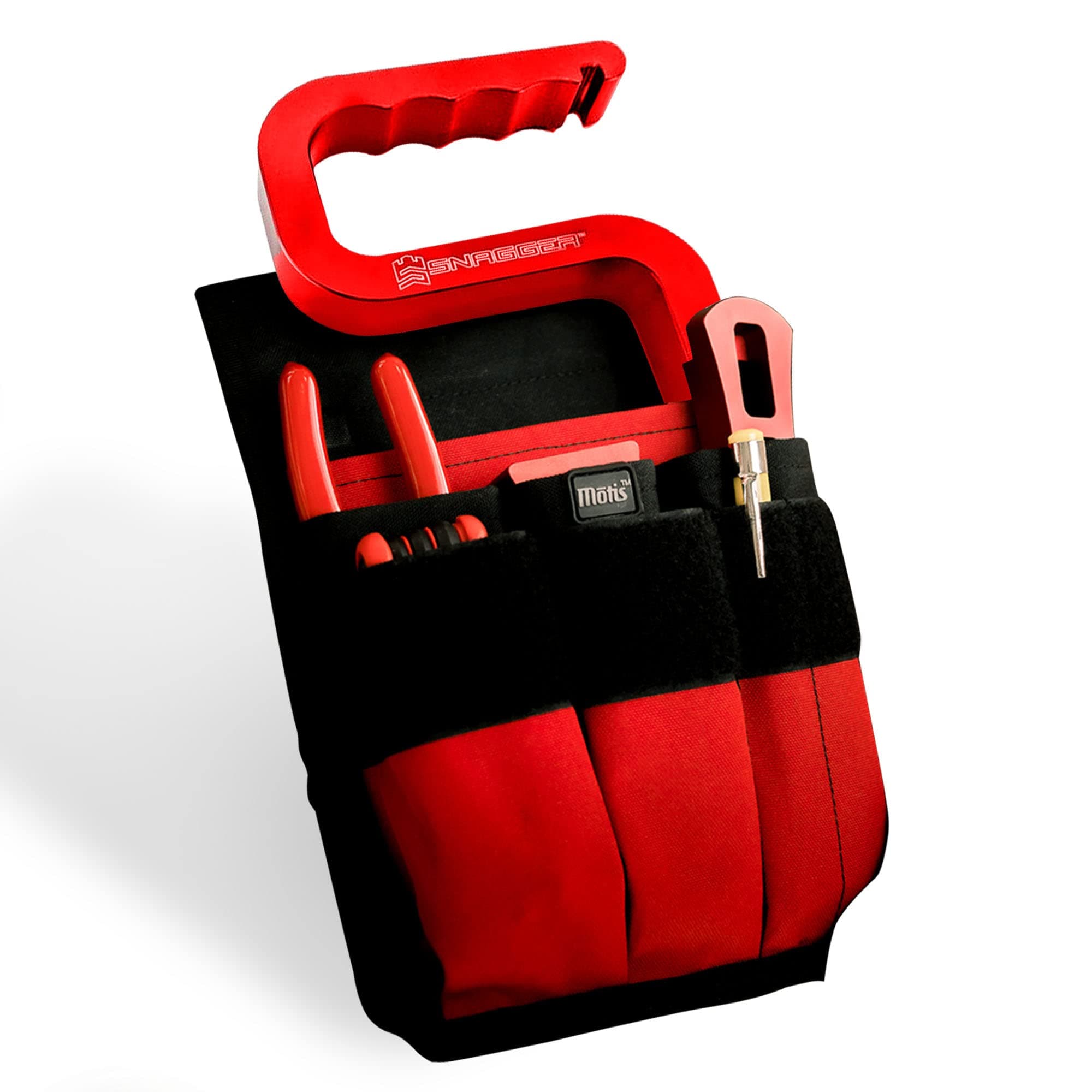 Motis Fire Pocket Organizer Pouch with Webbing Carry Handle, Durable Tool Pouch Organizer for Firefighter Tools, Tool Kit Bag, Equipment not Included