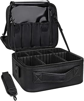 Relavel Rolling Makeup Case, Professional Makeup Artist Train Case