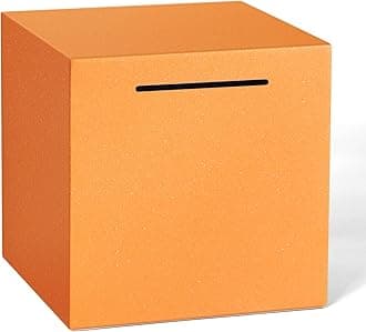 Piggy Bank for Adults Must Break to Open, Unbreakable Adults Piggy Bank Made of Stainless Steel, Metal Saving Bank (Orange, 7.9-inch)