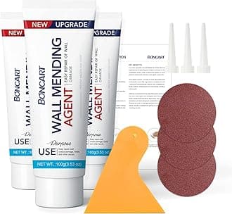 Drywall Repair Kit, Spackle Wall Repair Kit, 3 Pack Wall Mending Agent Putty, Wall Repair Paste Plaster for Wall Crack/Nail Hole, Wall Hole Filler with Scraper/Sandpaper