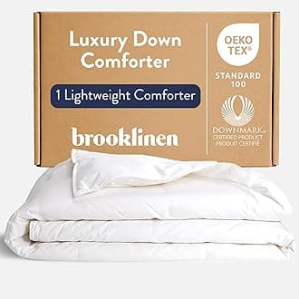Lightweight Luxury Down Comforter, 100% Natural Canadian Duck Down Duvet Insert - 650 Fill Power, 100% Cotton Shell, King/Cali King Size Comforter for Warm Sleepers