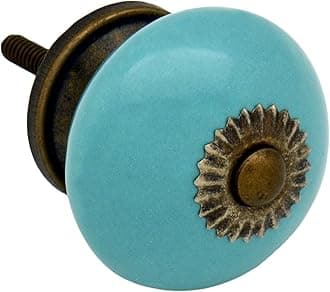 Nicola Spring Ceramic Cupboard Drawer Handle Knob - Turquoise
