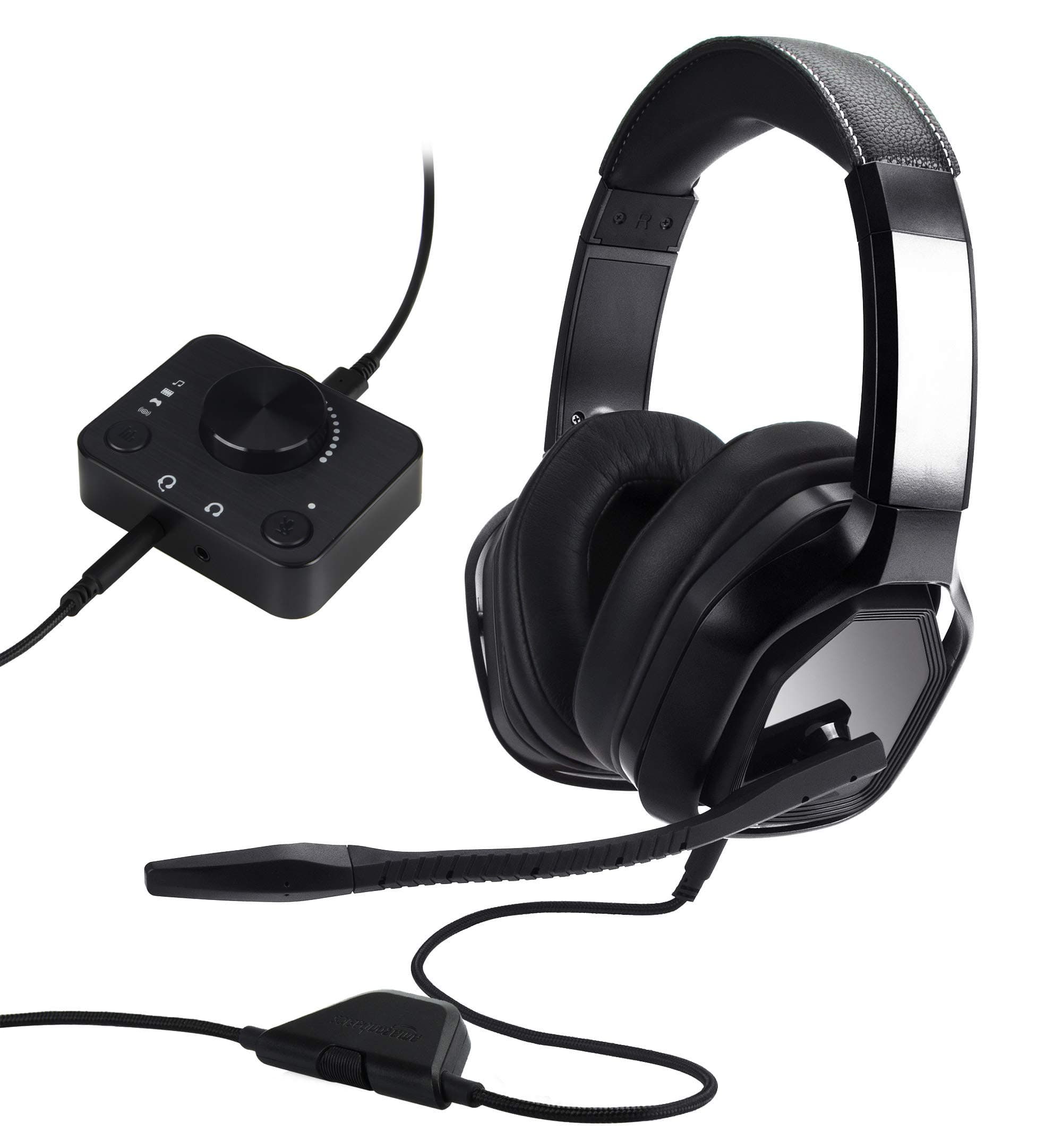 Amazon Basics Over Ear Wired Gaming Headset for PC and Consoles (Xbox, PS4) with Desktop Mixer - Black
