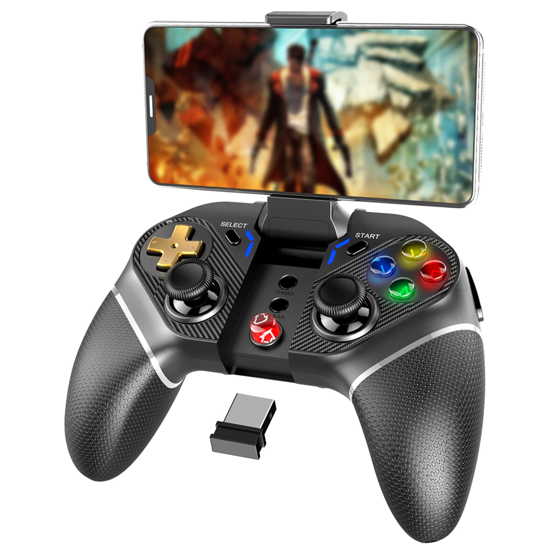 iPEGA-PG-9218 Wireless 5.0 +2.4G Game Controller for iphone 14/13/12 /11/8/7 for Samsung S23/S22/21/20 /S10/S10 + Note 20 /10 for OPPO, VIVO LG Android Smart Phone/Tablet ps4/N-Switch PC Smart TV