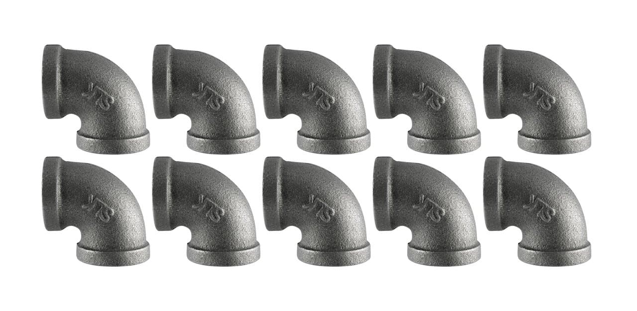 Black Cast Pipe Fitting, Elbow 90, 3/4", 10-Pack